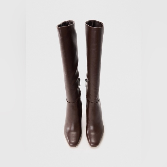 Steve Madden Ally Brown Leather Knee-High Heeled Boots Sz 6 BNWB - Picture 5 of 9